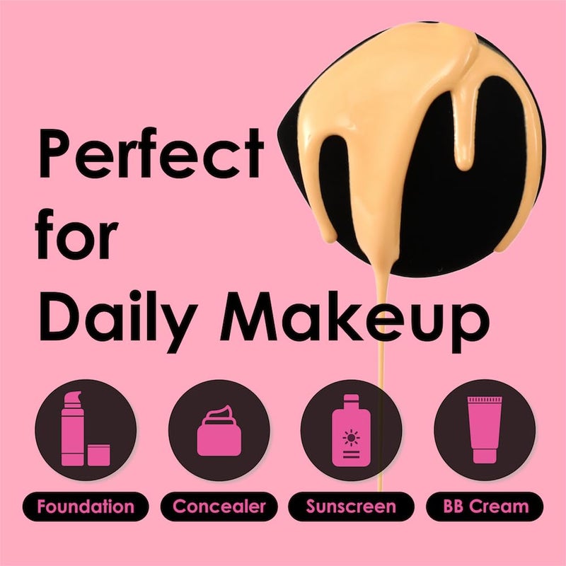 COOL-ANGLE 4Pack Makeup Sponge Latex-Free Soft Blender Sponge Perfect for Foundation Concealer Cream Powder, Beauty Sponge Set for Long-lasting and Natural Makeup, 2X-Large and 2 Medium Black - Image 2